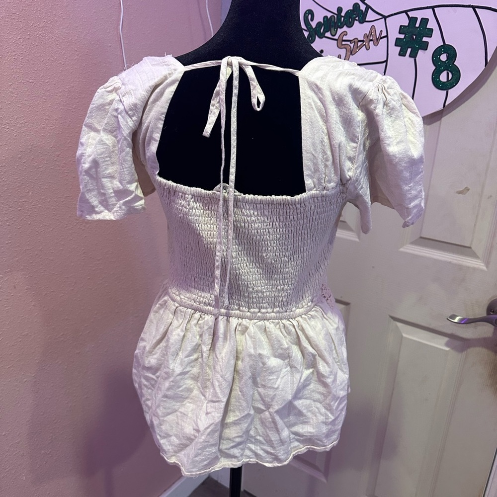 Miss Me crochet blouse, Cream/Off-White, Size Large, never worn - Picture 2 of 2